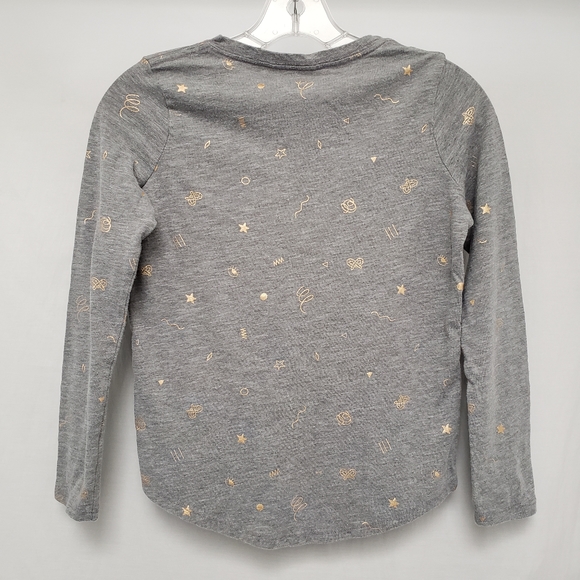 Gray Cat & Jack Long Sleeve Tee with Gold Design - Picture 2 of 3